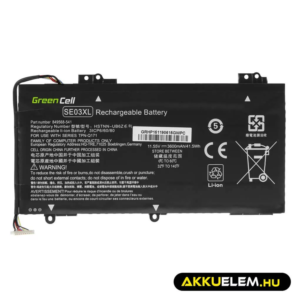 Utángyártott laptop akkumulátor SE03XL HSTNN-LB7G HSTNN-UB6Z HP Pavilion 14-AL 14-AV
