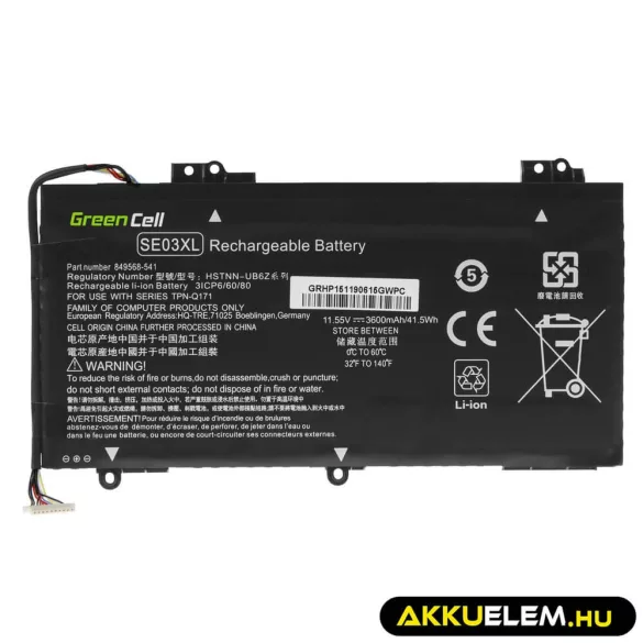 Utángyártott laptop akkumulátor SE03XL HSTNN-LB7G HSTNN-UB6Z HP Pavilion 14-AL 14-AV - GreenCell