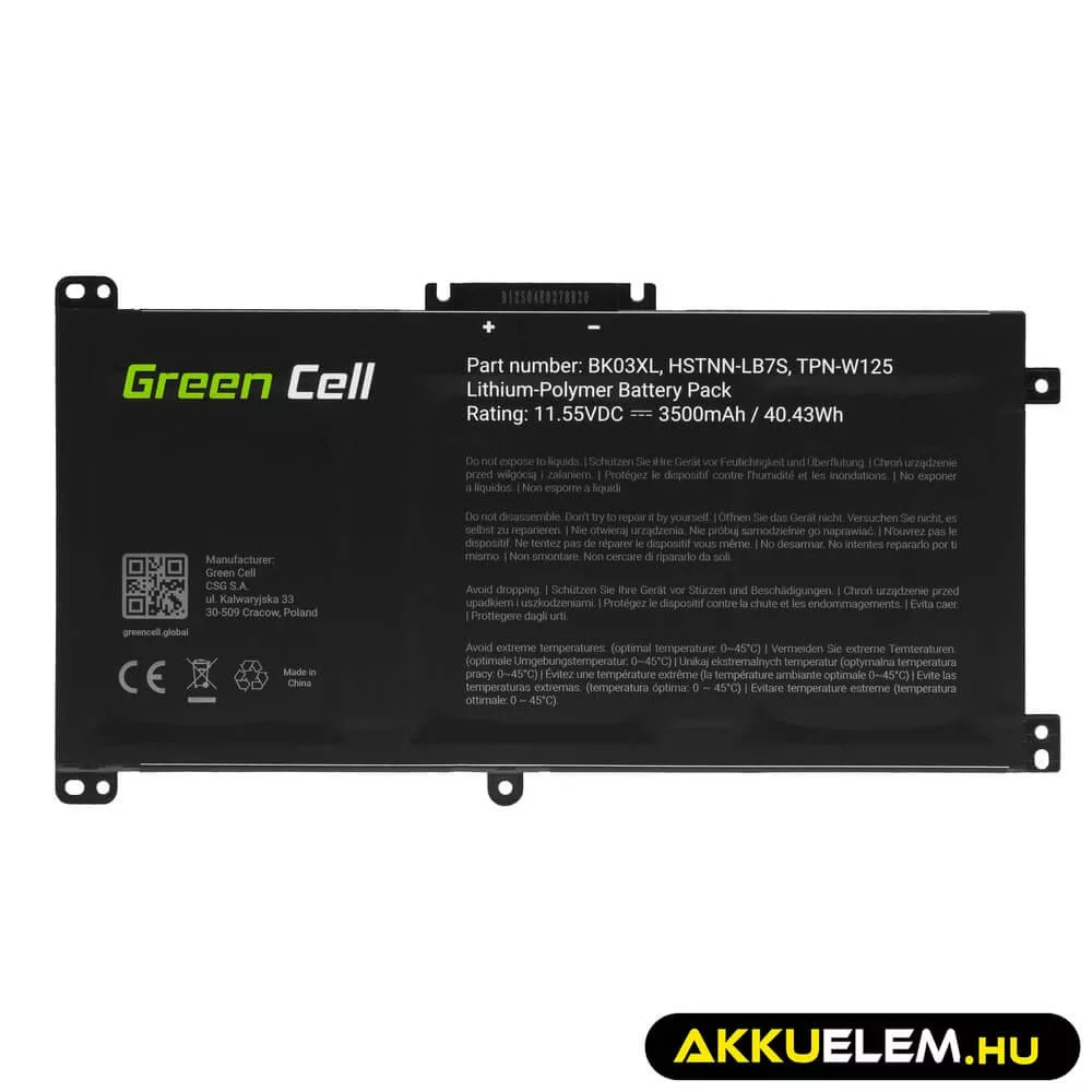Utángyártott laptop akkumulátor BK03XL HP Pavilion x360 14-BA 14-BA015NW 14-BA022NW 14-BA024NW 14-BA102NW 14-BA104NW