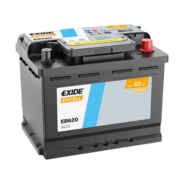 62Ah EXIDE Excell EB620 akkumulátor JOBB+ 62Ah EXIDE Excell EB620 akkumulátor JOBB+
