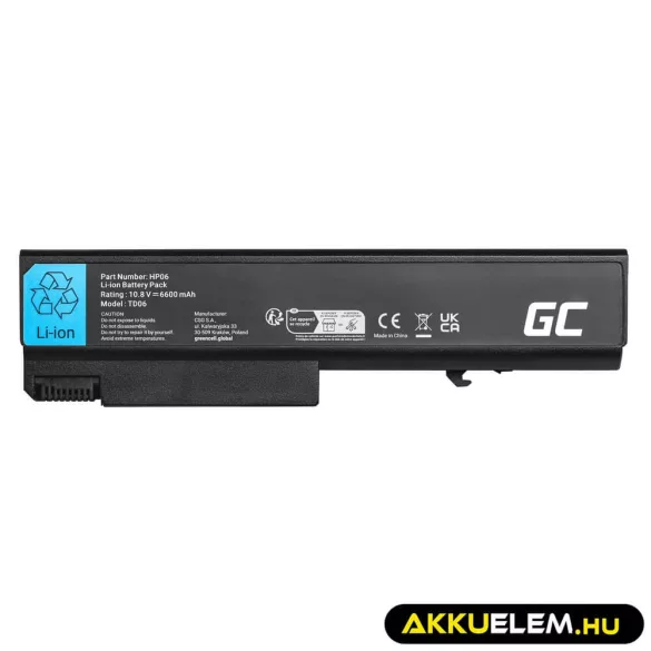 Utángyártott laptop akkumulátor TD09 HP EliteBook 6930p 8440p 8440w Compaq 6450b 6545b 6530b 6540b 6555b 6730b ProBook 6550b - GreenCell