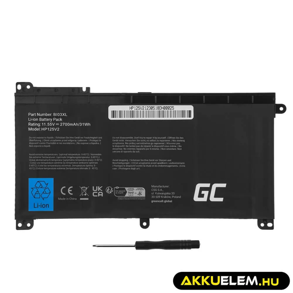 Utángyártott laptop akkumulátor BI03XL ON03XL HP Pavilion x360 13-U 13-U000 13-U100 Stream 14-AX 14-AX000