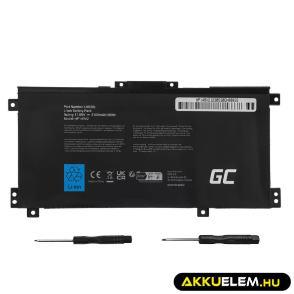Utángyártott laptop akkumulátor LK03XL HP Envy x360 15-BP 15-BP000 15-BP100 15-CN 17-AE 17-BW - GreenCell