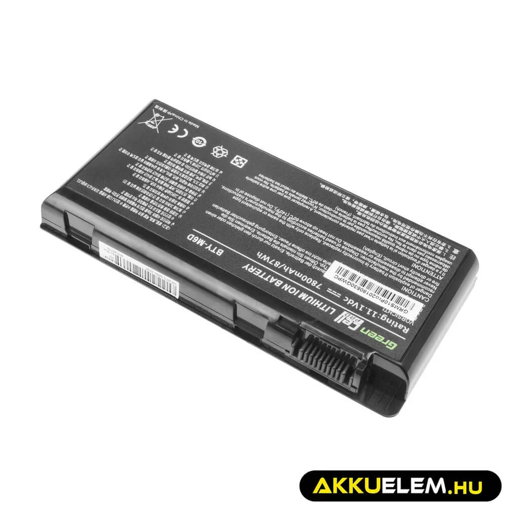 Utángyártott laptop akkumulátor PRO BTY-M6D MSI GT60 GT70 GT660 GT680 GT683 GT780 GT783 GX660 GX680 GX780