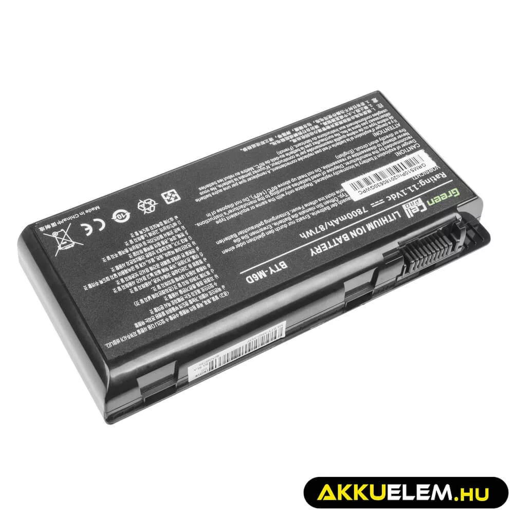 Utángyártott laptop akkumulátor PRO BTY-M6D MSI GT60 GT70 GT660 GT680 GT683 GT780 GT783 GX660 GX680 GX780