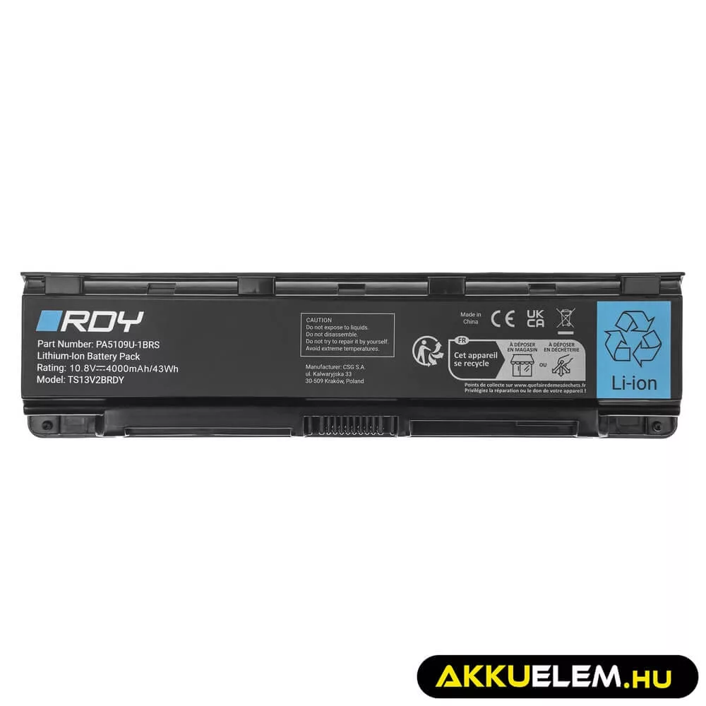Utángyártott Laptop laptop akkumulátor PA5109U-1BRS PA5110U-1BRS PABAS272 Toshiba Satellite C50 C50D C55 C55D C70 C75 C75D L70