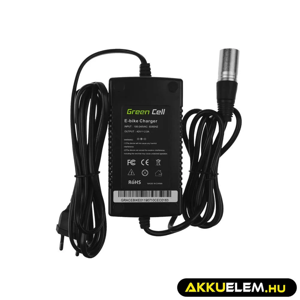Utángyártott elektromos kerékpár akkumulátor töltő 42V 2A (XLR 3 PIN) E-BIKE 36V