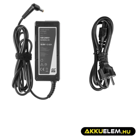 Utángyártott PRO laptop adapter töltő / AC Adapter 19V 3.42A 65W Acer Aspire 5741G 5742 5742G E1-521 E1-531 E1-531G E1-570 E1-571 E1-571G - GreenCell