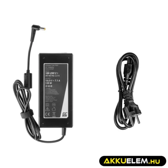 Utángyártott PRO laptop adapter töltő / AC Adapter 19V 7.1A 135W Acer Aspire Nitro V15 VN7-571G VN7-572G VN7-591G VN7-592G - GreenCell