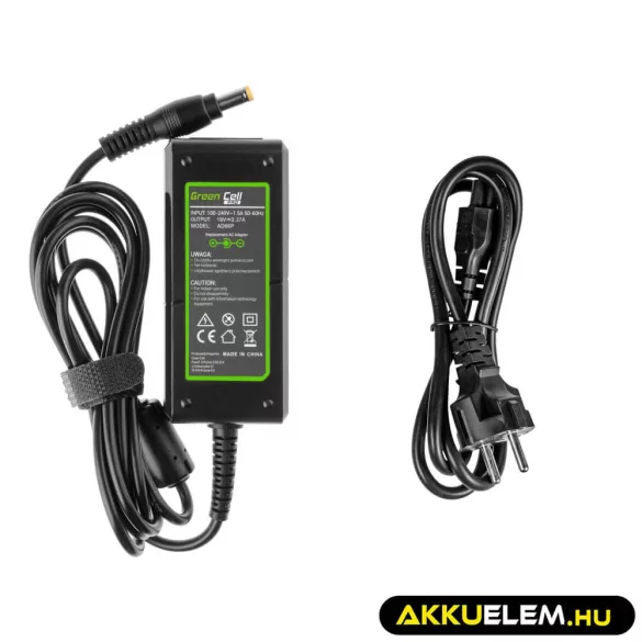 Utángyártott PRO laptop adapter töltő / AC Adapter 19V 2.37A 45W Acer Aspire E5-511 E5-521 E5-573 E5-573G ES1-131 ES1-512 ES1-531 V5-171 - GreenCell