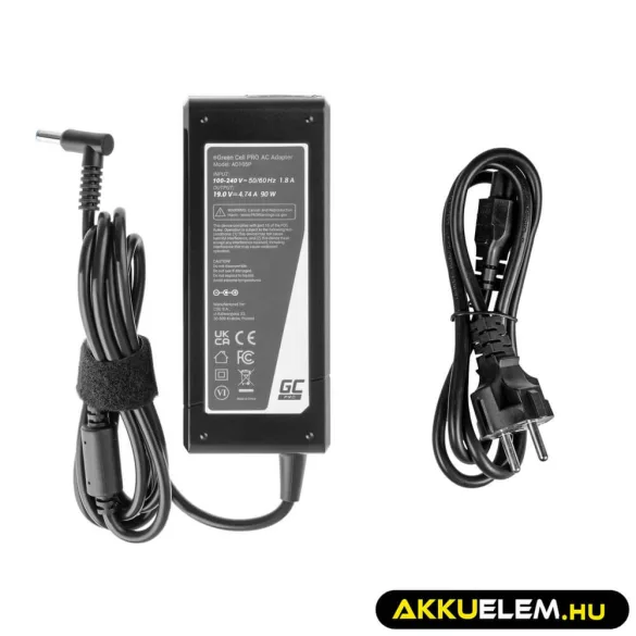 Utángyártott PRO laptop adapter töltő / AC Adapter 19V 4.74A 90W AsusPRO B8430U P2440U P2520L P2540U P4540U P5430U Asus Zenbook UX51VZ - GreenCell