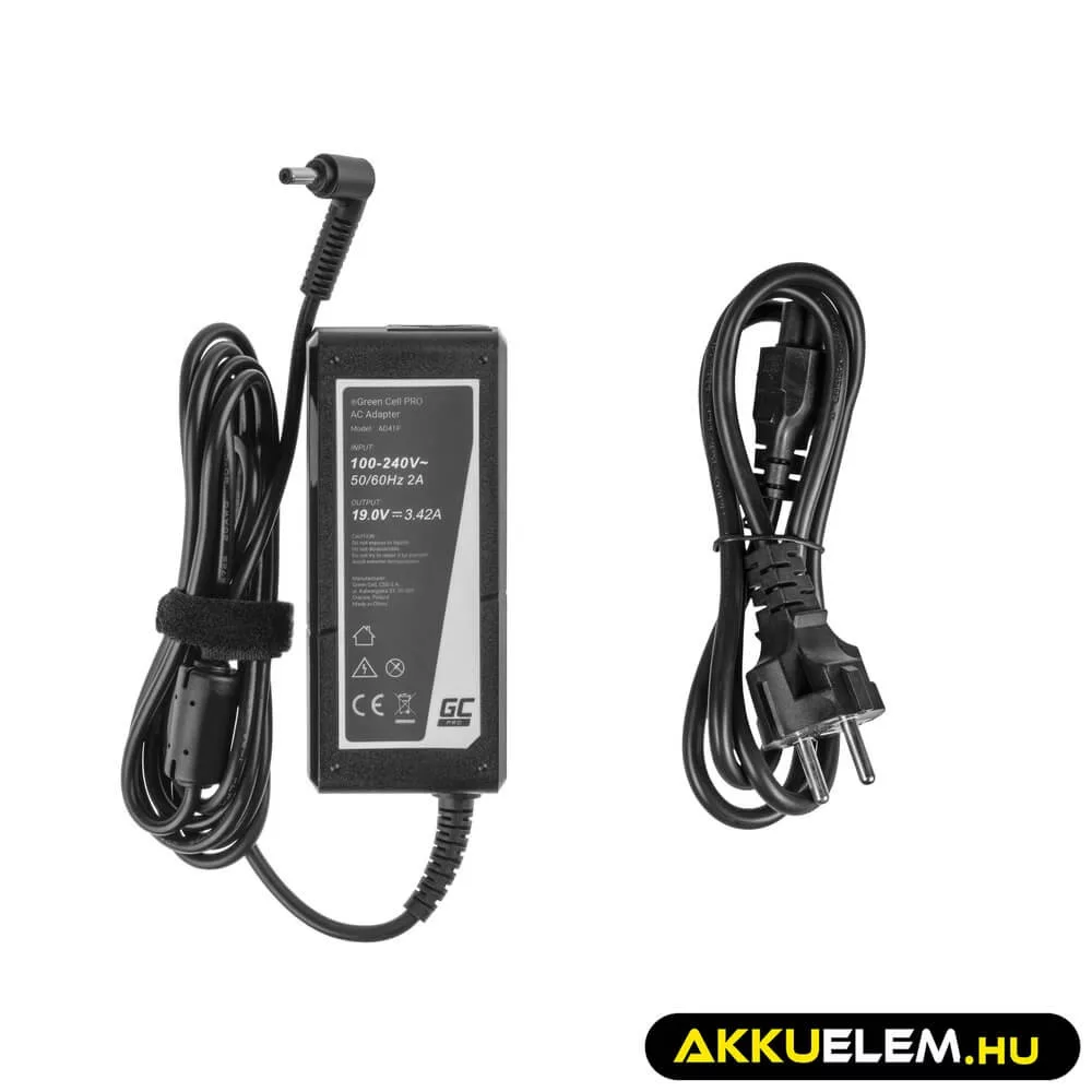 Utángyártott PRO laptop adapter töltő / AC Adapter 19V 3.42A 65W Asus F553 F553M F553MA R540L R540S X540S X553 X553M X553MA ZenBook UX303L