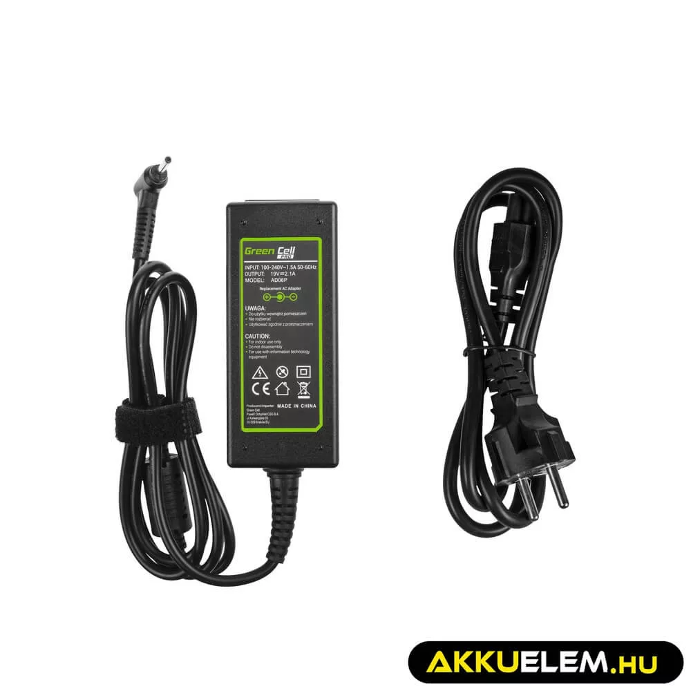 Utángyártott PRO laptop adapter töltő / AC Adapter 19V 2.1A 40W Asus Eee PC 1001PX 1001PXD 1005HA 1201HA 1201N 1215B 1215N X101 X101CH
