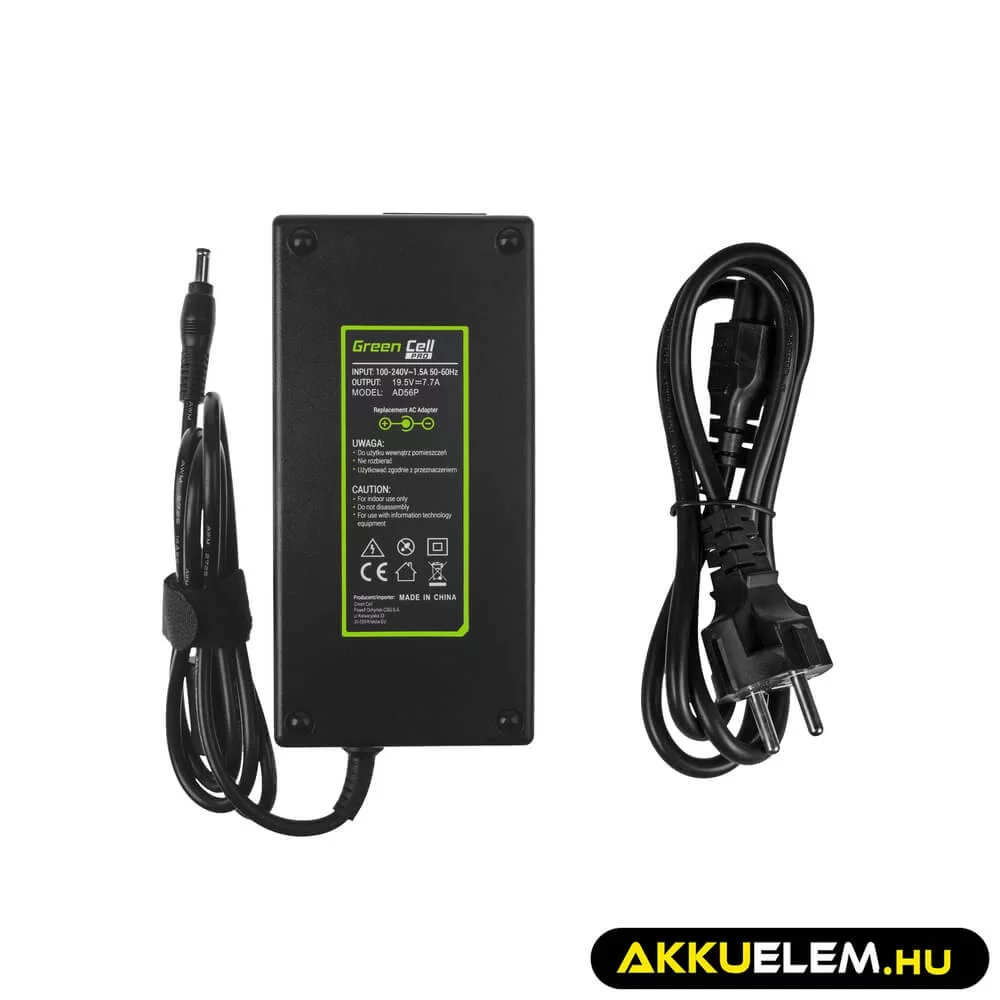 Utángyártott PRO laptop adapter töltő / AC Adapter 19.5V 7.7A 150W Asus G550 G551 G73 N751 MSI GE60 GE62 GE70 GP60 GP70 GS70 PE60 PE70 WS60