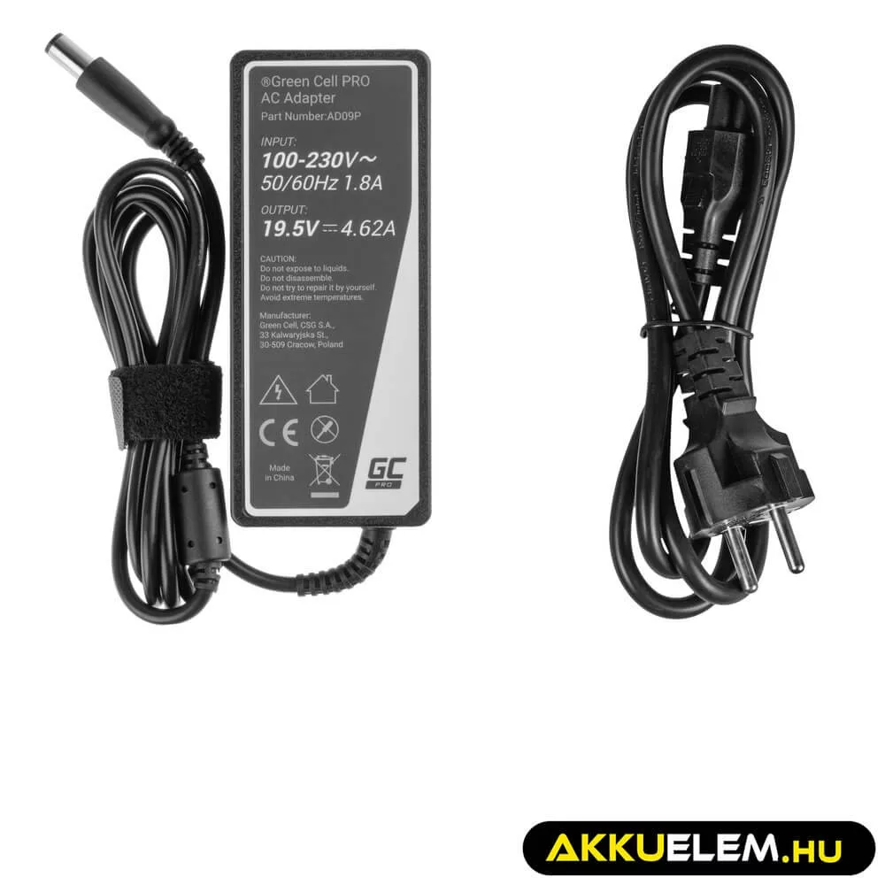 Utángyártott PRO laptop adapter töltő / AC Adapter 19.5V 4.62A 90W Dell Inspiron 15R N5010 N5110 Latitude E6410 E6420 E6430 E6510 E6520