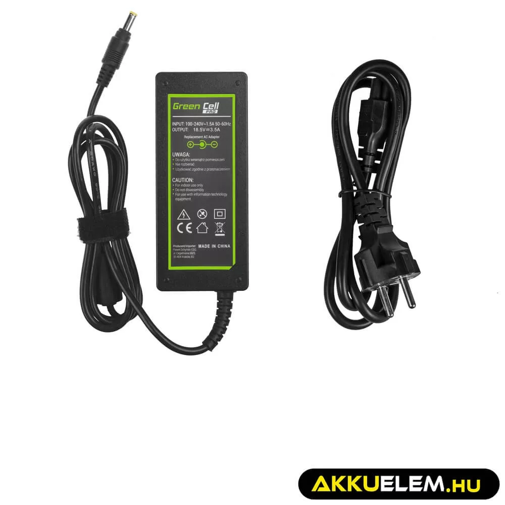 Utángyártott PRO laptop adapter töltő / AC Adapter 18.5V 3.5A 65W HP Pavilion DV2000 DV6000 DV8000 Compaq 6730b 6735b nc6120 nc6220 nx6110