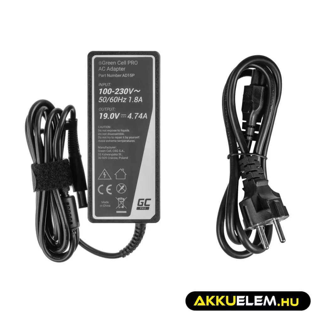 Utángyártott PRO laptop adapter töltő / AC Adapter HP Envy Pavilion DV4 DV5 DV6 Compaq CQ61 CQ62 19V 4.74A