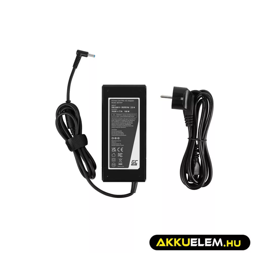 Utángyártott PRO laptop adapter töltő 19.5V 7.7A 150W HP ZBook 15 G3 G4 G5 G6 Omen 15-bs092nf