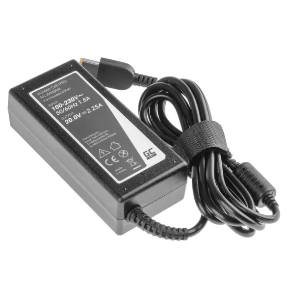 Utángyártott PRO laptop adapter töltő / AC Adapter 20V 2.25A 45W Lenovo G40-30 G50-30 V110-15IAP V130-15IGM Yoga 300-11IBR ThinkPad X240 - GreenCell