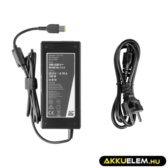 Utángyártott PRO laptop adapter töltő / AC Adapter 20V 6.75A 135W Lenovo IdeaPad Gaming L340-15 L340-17 15ARH05 15IMH05 Legion Y520 Y530 - GreenCell
