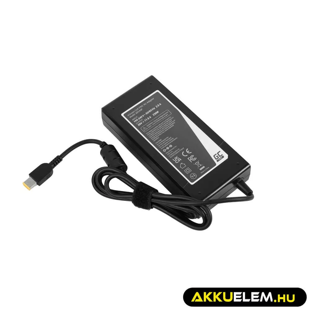 Utángyártott PRO laptop adapter töltő 20V 11.5A 230W Lenovo Legion Y520 Y530 Y540 Y720 Y730