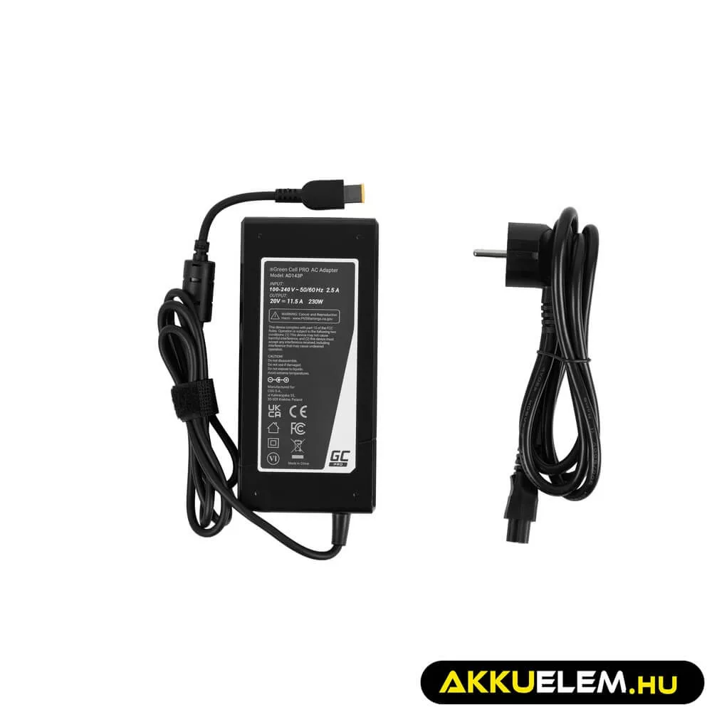 Utángyártott PRO laptop adapter töltő 20V 11.5A 230W Lenovo Legion Y520 Y530 Y540 Y720 Y730