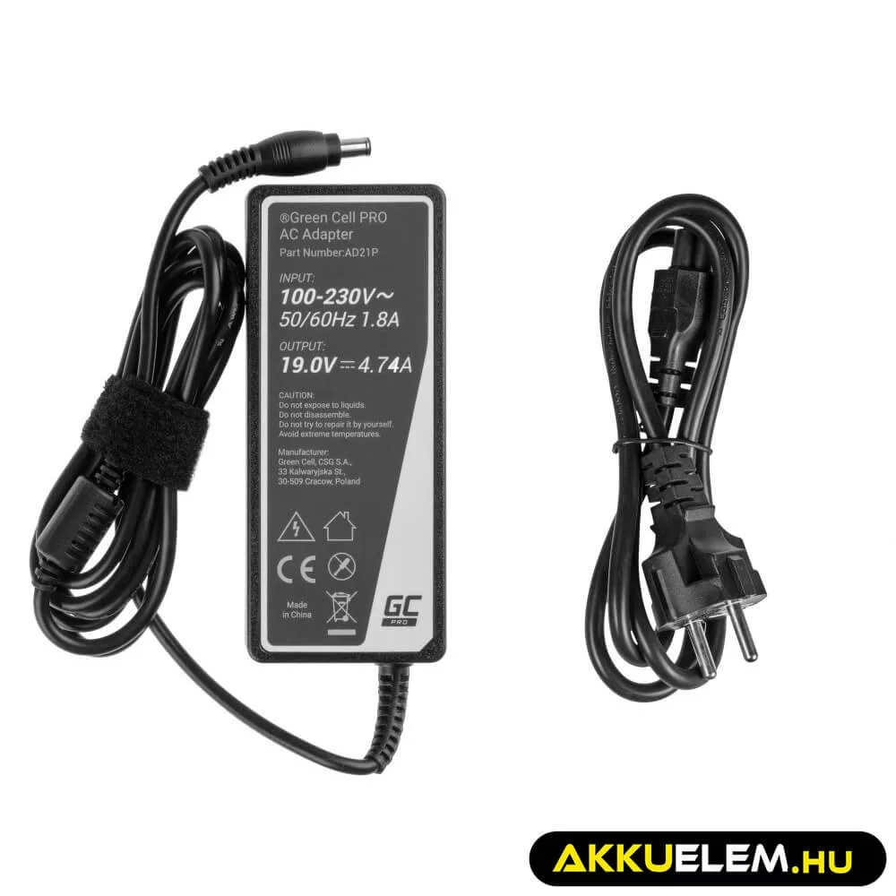 Utángyártott PRO töltő / AC Adapter 19V 4.74A 90W Samsung R510 R522 R525 R530 R540 R580 R780 RV511 RV520 NP350E5C NP350V5C