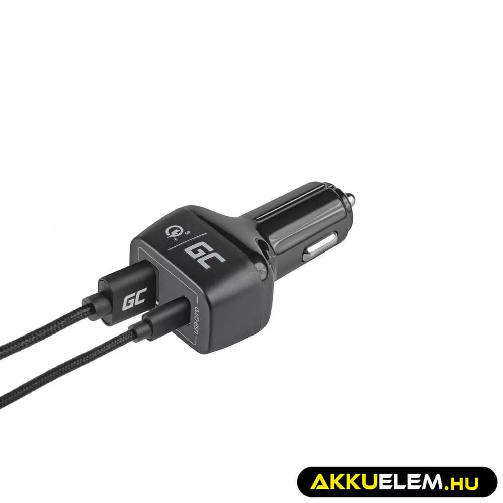 Greencell autós töltő USB-C 48W (Power Delivery 30W QC 3.0)