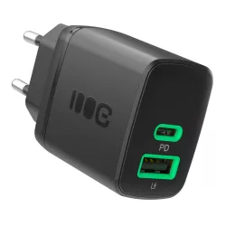   Greencell PowerSource Duo30 töltő USB/USB-C fekete Power Adapter 30W Power Delivery