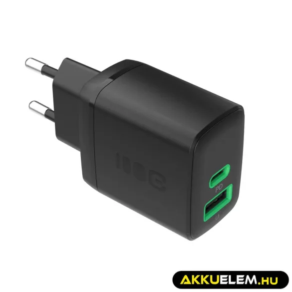 Greencell PowerSource Duo30 töltő USB/USB-C fekete Power Adapter 30W Power Delivery - GreenCell