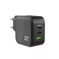   Greencell PowerGaN 65W töltő (2x USB-C Power Delivery 1x USB-A compatible Quick Charge 3.0)