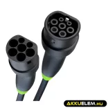 Greencell Type 2 EV elektromos autó töltőkábel 22 kW 7 m Tesla Model 3 S X Y VW ID.3 ID.4 Kia EV6 Hyundai IONIQ 5 Ford Mach-E - GreenCell