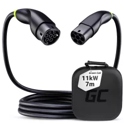   Greencell Type 2 EV elektromos autó töltőkábel 11 kW 7 m Tesla Model 3 S X Y VW ID.3 ID.4 Kia EV6 Hyundai IONIQ 5 Ford Mach-E
