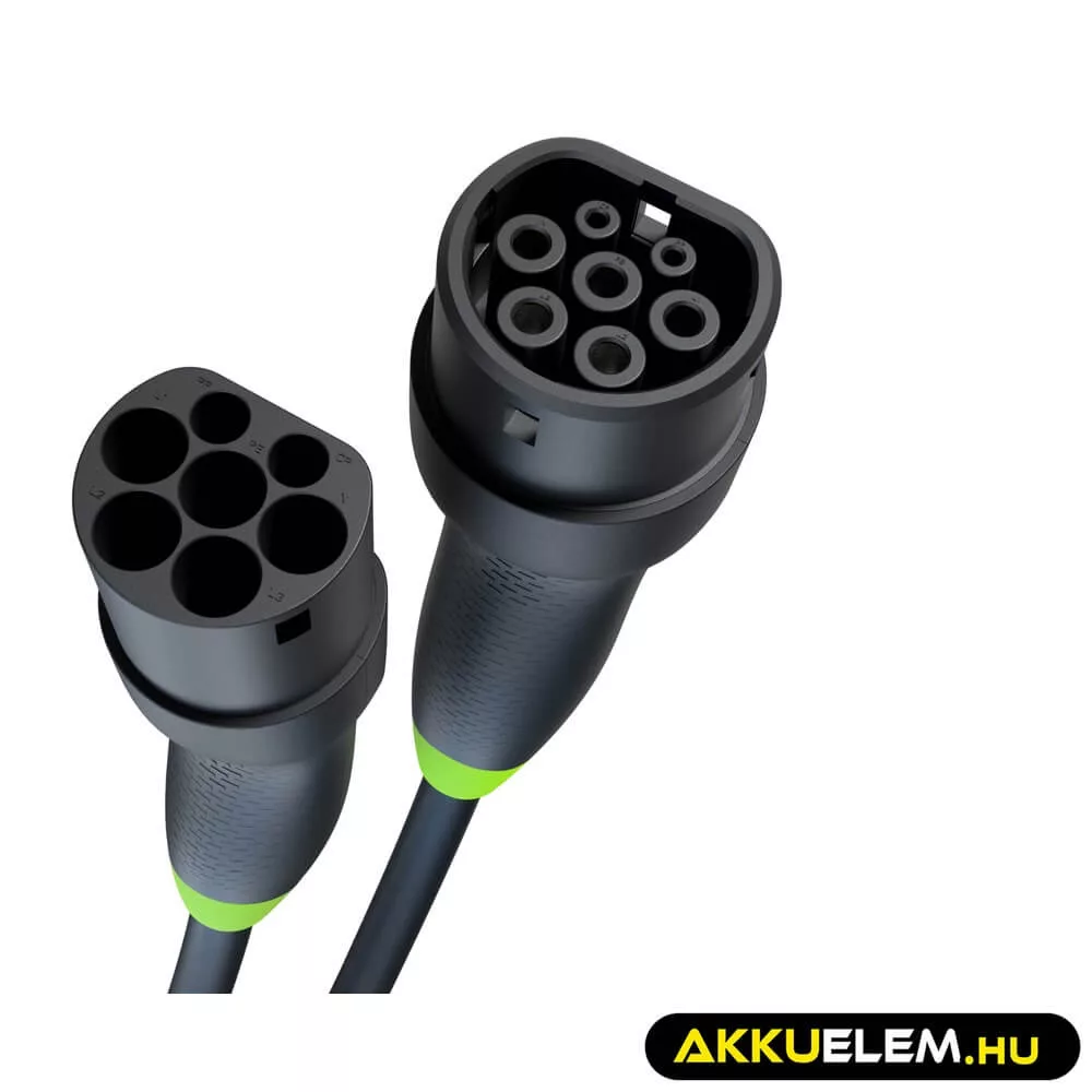 Greencell Type 2 EV elektromos autó töltőkábel 11 kW 7 m Tesla Model 3 S X Y VW ID.3 ID.4 Kia EV6 Hyundai IONIQ 5 Ford Mach-E