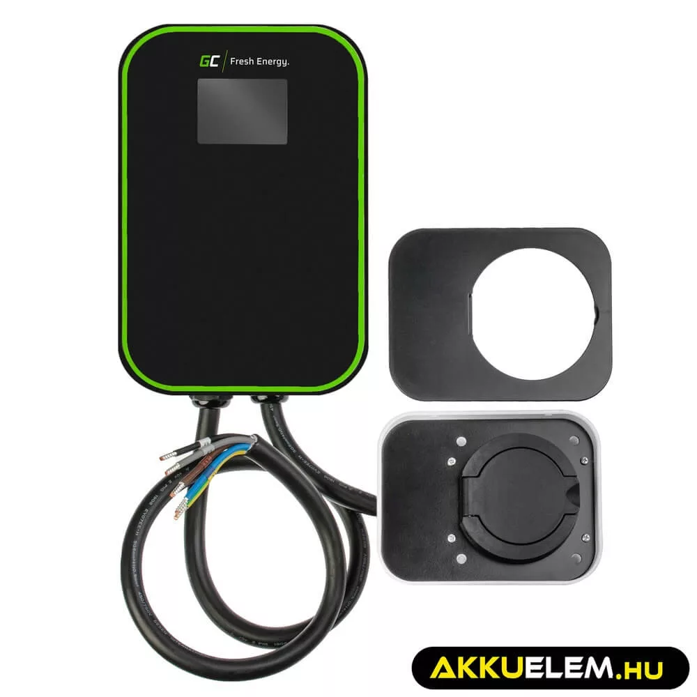 Greencell Wallbox EV PowerBox 22kW RFID töltő Type 2 csatlakozó elektromos autókhoz plug-in hybridekhez