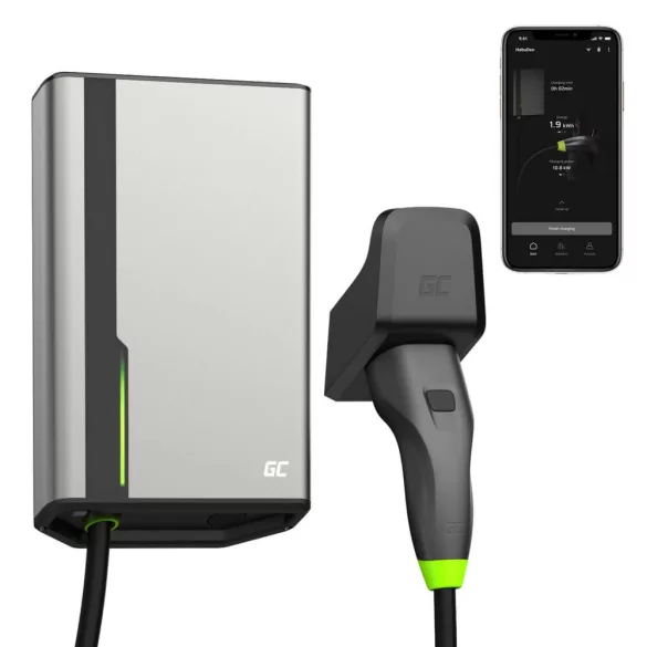 Greencell HabuDen Wallbox 22kW 32A 5m kábel Type 2 Smart EV töltőállomás App Bluetooth WiFi - GreenCell