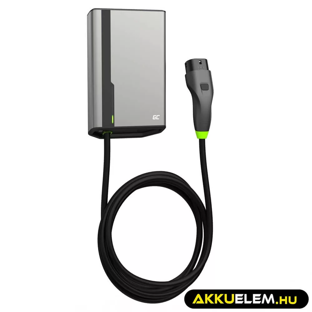 Greencell HabuDen Wallbox 22kW 32A 7.5m kábel Type 2 Smart EV töltőállomás App Bluetooth WiFi