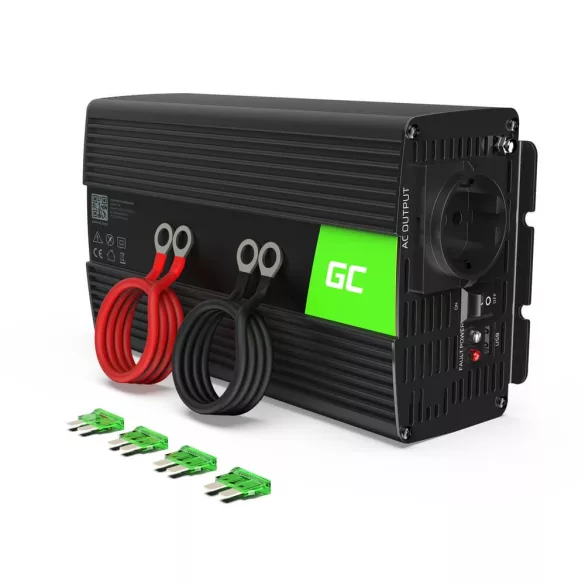 GreenCell Inverter 12V 230V 1000W/2000W Tiszta szinuszhullámú - GreenCell