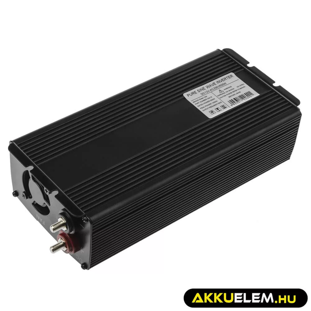 GreenCell Inverter 12V 230V 500W/1000W Tiszta szinuszhullámú