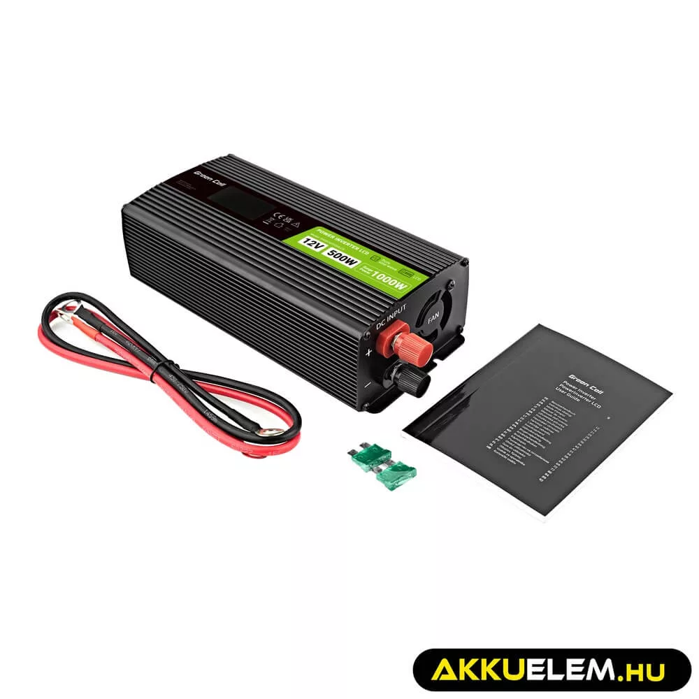 GreenCell autós Inverter 12V 230V 500W/1000W