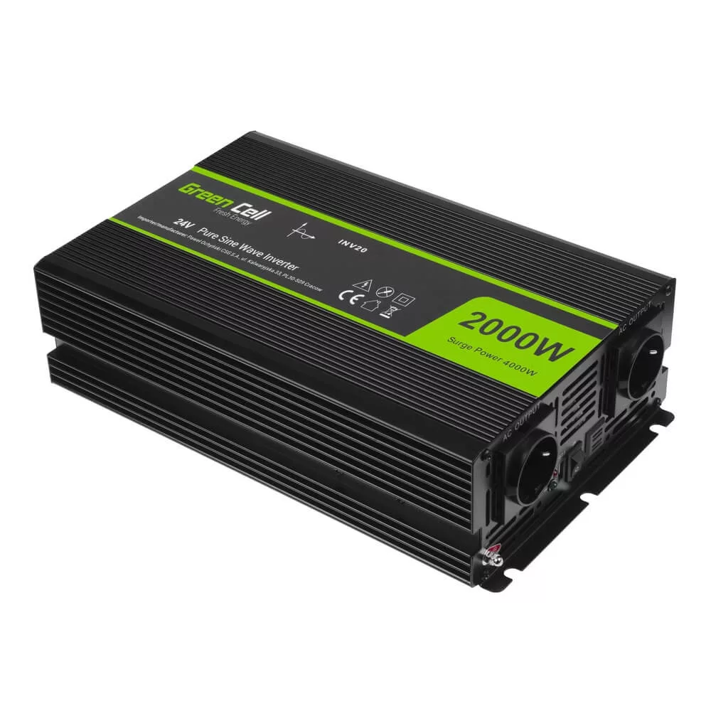 GreenCell Inverter 24V 230V 2000W/4000W Tiszta szinuszhullámú GreenCell Inverter 24V 230V 2000W/4000W Tiszta szinuszhullámú