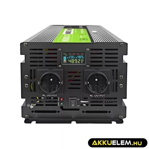 GreenCell Inverter LCD 48V 5000W/10000W autós inverter kijelző Tiszta szinuszhullámú - GreenCell