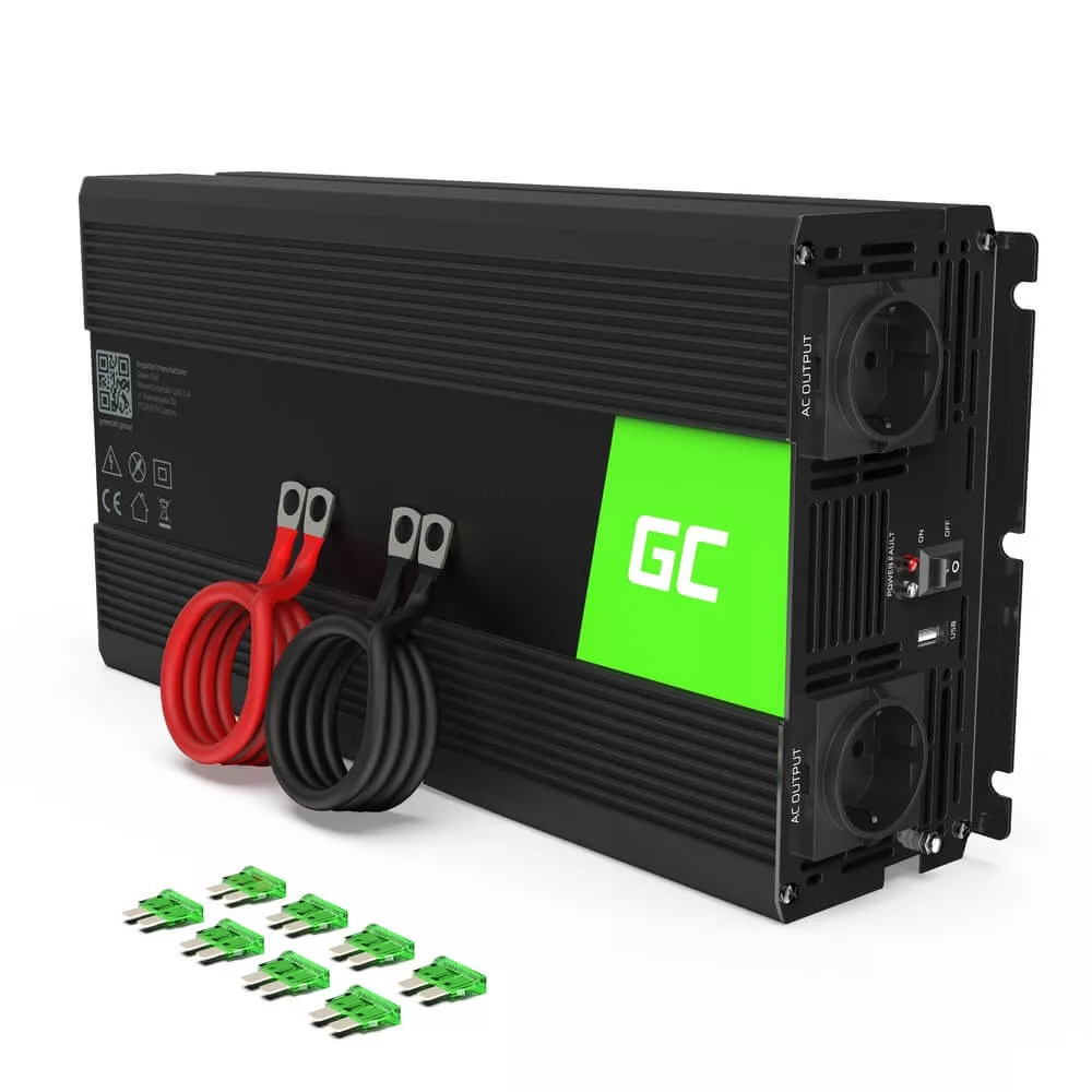 GreenCell Inverter 12V 230V 1500W/3000W Módosított szinuszhullámú GreenCell Inverter 12V 230V 1500W/3000W Módosított szinuszhullámú