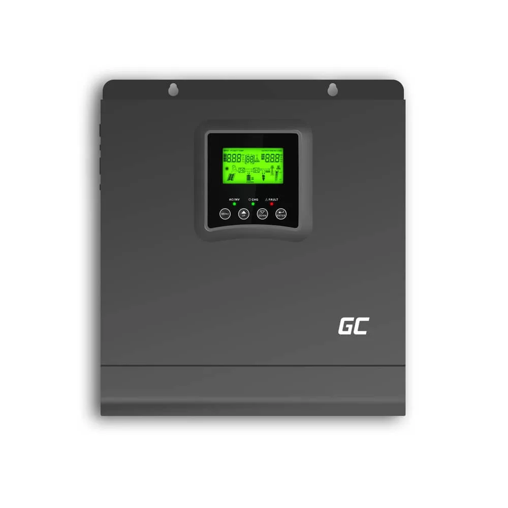   GreenCell Solar Inverter Off-Grid Inverter MPPT Solar töltő 24VDC 230VAC 2000VA/2000W Tiszta szinuszhullámú