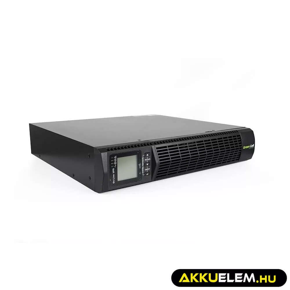 GreenCell Tiszta szinuszos szünetmentes tápegység (UPS) RTII 1000VA 900W LCD kijelző