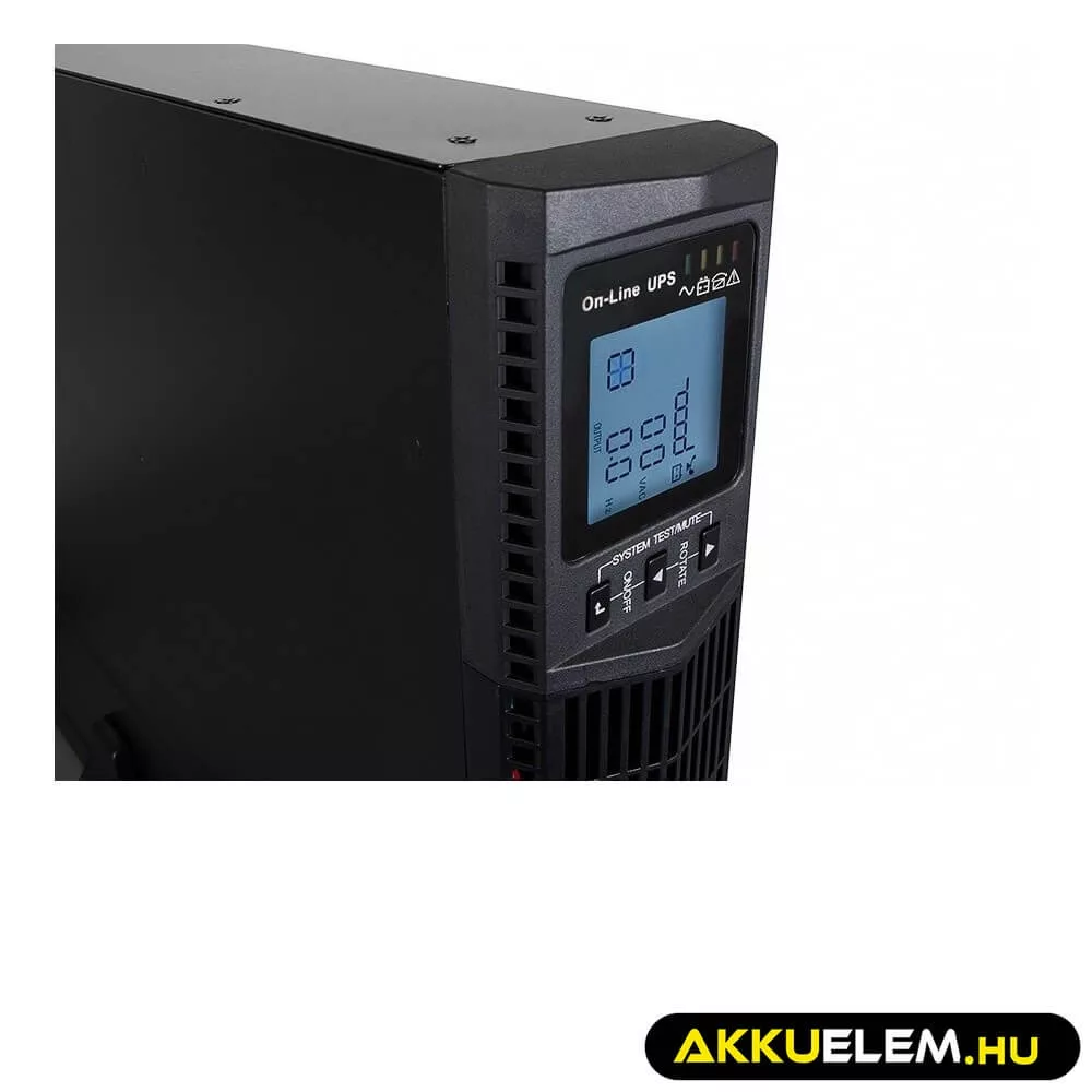 GreenCell Tiszta szinuszos szünetmentes tápegység (UPS) RTII 3000VA 2700W LCD kijelző
