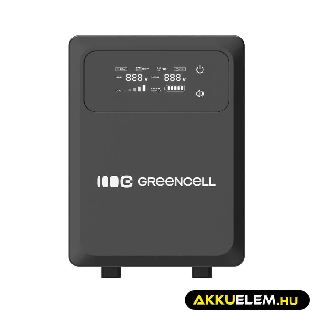 GreenCell Tiszta szinuszos szünetmentes tápegység (UPS) 1200VA 800W LCD kijelző