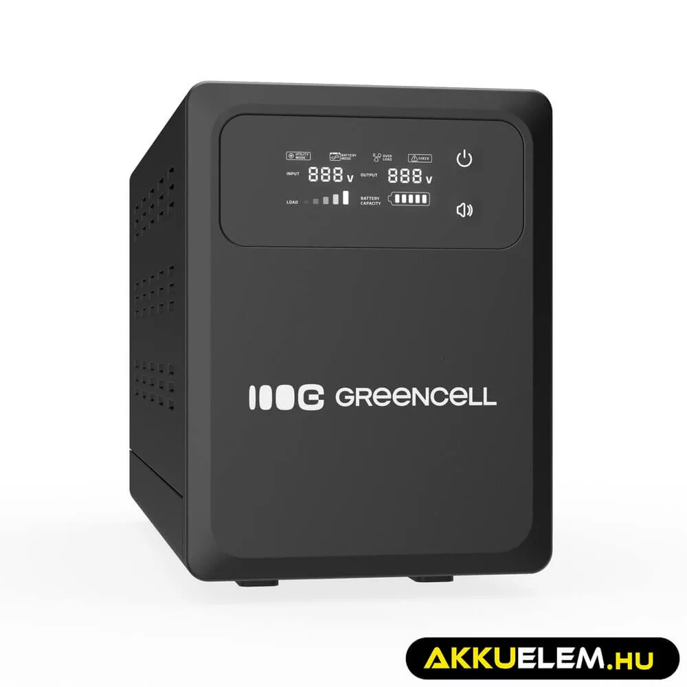 GreenCell Tiszta szinuszos szünetmentes tápegység (UPS) 1500VA 1000W LCD kijelző