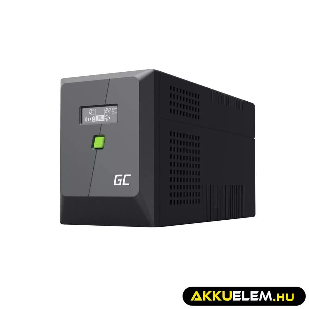 GreenCell Tiszta szinuszos szünetmentes tápegység (UPS) 1500VA 1050W PowerProof LCD kijelző