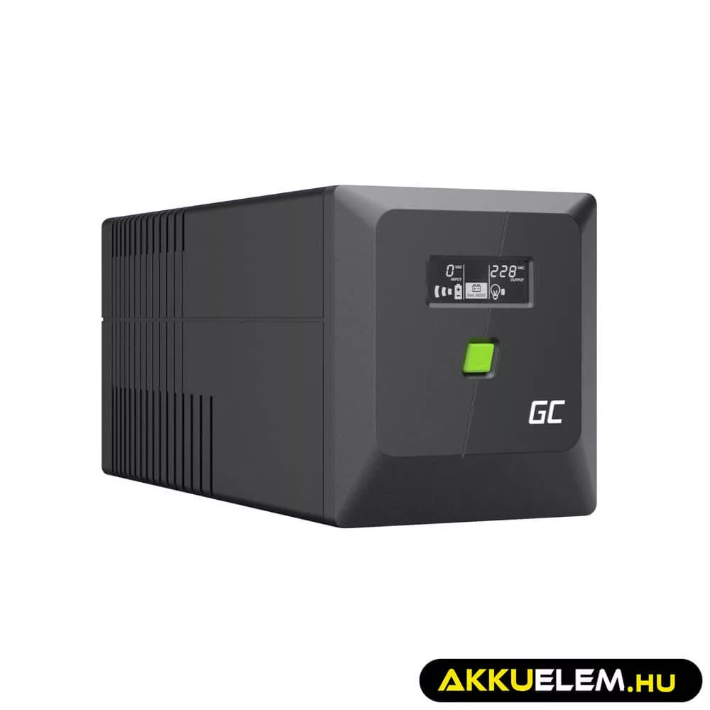 GreenCell Tiszta szinuszos szünetmentes tápegység (UPS) 750VA 480W PowerProof LCD kijelző